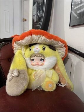 Plush Mushroom Hat Doll Bag - Yellow